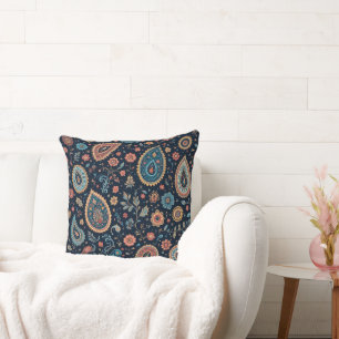 Elegantes vintage Paisley-Blumenmuster Kissen