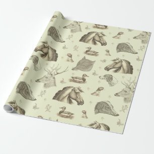 Elegantes Vintage-Pferd englische Country-Jagd Geschenkpapier