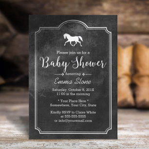 Elegantes Vintage-Pferd-Rahmen-Baby-Shower Einladung
