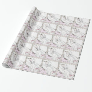 Elegantes Vintage-Rosa-Baby-Shower-Geschenkpapier Geschenkpapier