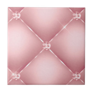Elegantes Vintage-Rosa-Diamant-Tuft-Muster Fliese