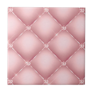 Elegantes Vintage-Rosa Diamant-Tuft-Muster Fliese