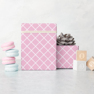 Elegantes Vintage-Rosa-Weiß-Karomuster Geschenkpapier