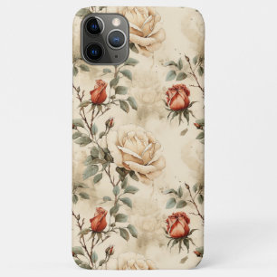 Elegantes Vintage-Rosen-Blumen-Design in Beige Case-Mate iPhone Hülle