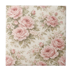 Elegantes vintage Rosen nahtloses Blumenmuster Fliese