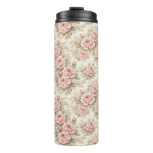 Elegantes vintage Rosen nahtloses Blumenmuster Thermosbecher