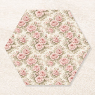 Elegantes Vintage-Rosen nahtloses Blumenmuster Untersetzer