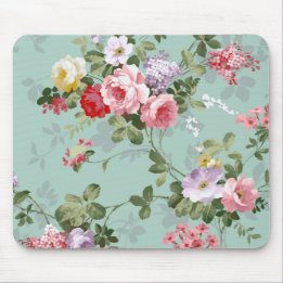 Elegantes Vintage-Rosenmuster in Rosa und Rot Mousepad