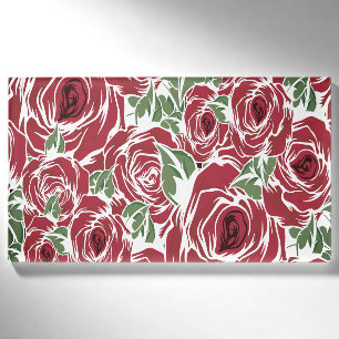 Elegantes Vintage-Rosenmuster - Rotes und grünes F Namenschild