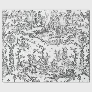 Elegantes vintage Schwarz-Weiß-Französisches Land- Geschenkpapier