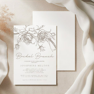 Elegantes Vintage-Sepia-Braut-Shower-Brunch Einladung
