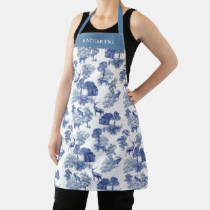 Elegantes vintage staubblaues Hirsch-Toile mit Nam Schürze