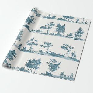 Elegantes, vintage, staubblaues Jagd-Toile Geschenkpapier