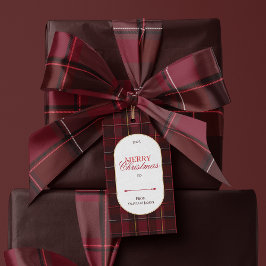 Elegantes vintage Tartan Karo Weihnachtsgeschenk-A Geschenkanhänger