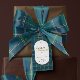 Elegantes vintage Tartan Karo Weihnachtsgeschenk E Geschenkanhänger