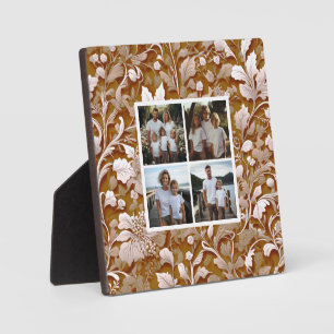 Elegantes vintage Terrakotta Boho-Blumenmuster Fotoplatte