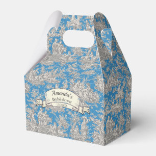 Elegantes vintage türkisfarbenes Toile de Jouy Mon Geschenkschachtel
