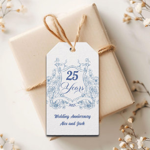 Elegantes Vintage-Wappen zum 25. Hochzeitstag Geschenkanhänger