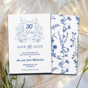 Elegantes Vintage-Wappen zum 30. Hochzeitstag Save The Date