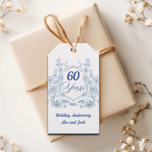 Elegantes Vintage-Wappen zum 60. Hochzeitstag Geschenkanhänger