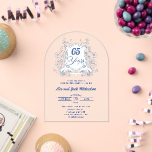 Elegantes Vintage-Wappen zum 65. Hochzeitstag Acryleinladungen