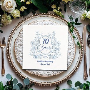 Elegantes Vintage-Wappen zum 70. Hochzeitstag Serviette