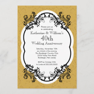 Elegantes Vintage Wedding Anniversary Party Einladung