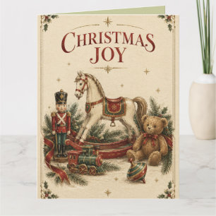 Elegantes Vintage-Weihnachten, Antiker Spielzeugso Karte