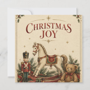 Elegantes Vintage-Weihnachten, Antiker Spielzeugso Karte