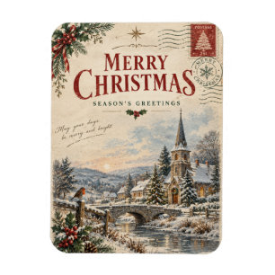 Elegantes Vintage-Weihnachten, im Stil einer Retro Magnet