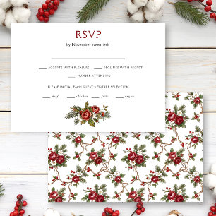 Elegantes Vintage-Weihnachten Winterflorales RSVP Karte