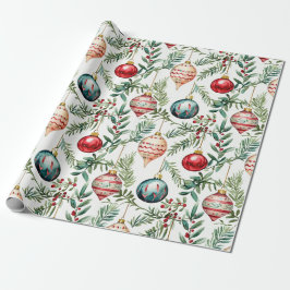 Elegantes Vintage Weihnachtsschmuckpapier Geschenkpapier
