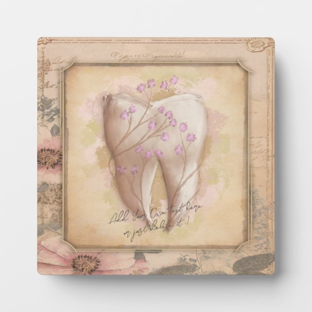 Elegantes Vintages altmodisches Dental-Geschenkhef Fotoplatte (Vorderseite)