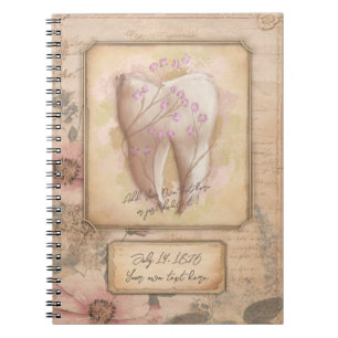 Elegantes Vintages altmodisches Dental-Geschenkhef Notizblock