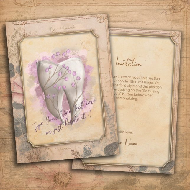 Elegantes Vintages altmodisches Dentalgeschenk Einladung (Von Creator hochgeladen)