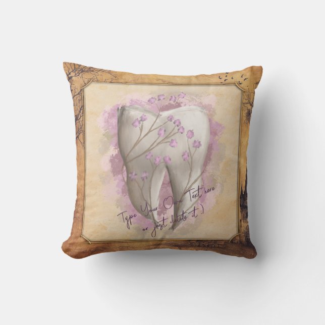 Elegantes Vintages altmodisches Dentalgeschenk Kissen (Vorderseite)