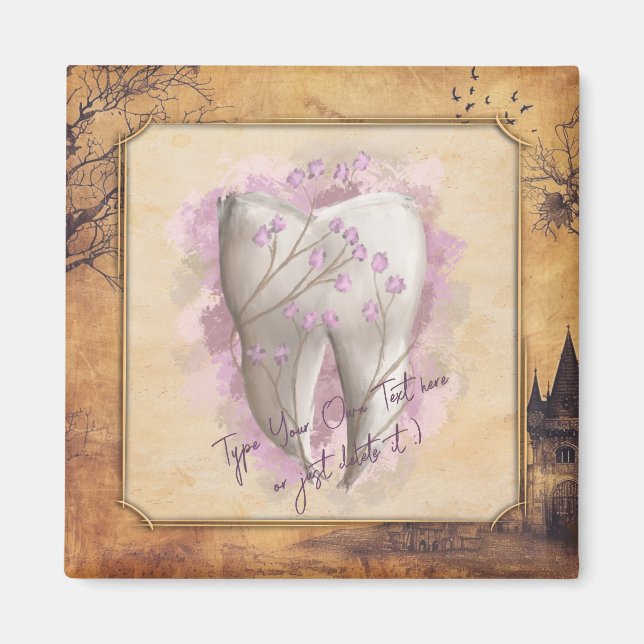 Elegantes Vintages altmodisches Dentalgeschenk Magnet (Vorne)