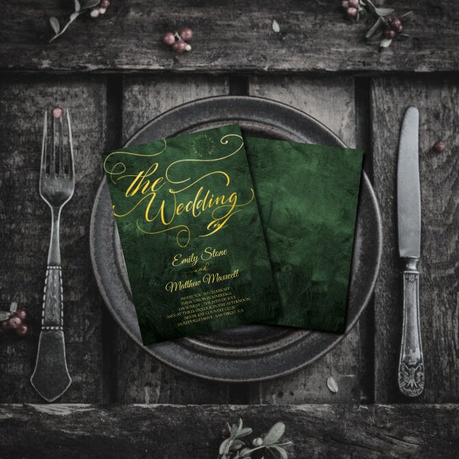 Elegantes Vintages Altpapier, Goldkalligraphie Einladung (Von Creator hochgeladen)