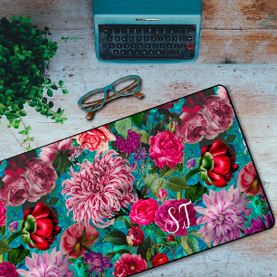 Elegantes Vintages Aqua-Blau Schreibtischunterlage