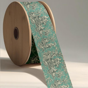 Elegantes, Vintages aquamarines graues Spielzeug Satinband