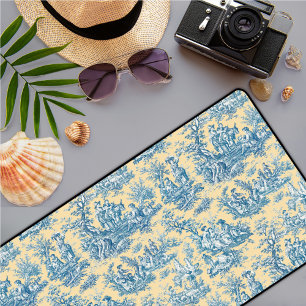 Elegantes Vintages aquamarines Jouy Schreibtischunterlage