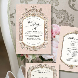 Elegantes, Vintages Barock Viktorianisch Blush Pin Einladung