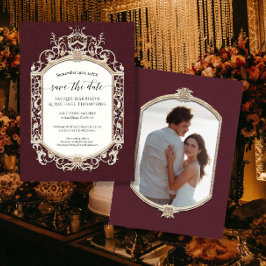 Elegantes Vintages Barock Viktorianisch Burgund Go Einladung