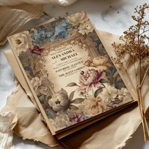 Elegantes Vintages Barock Viktorianisch Creme Ecru Einladung