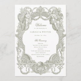 Elegantes Vintages Barockbild Grünes Seil Programm