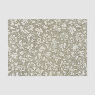 Elegantes Vintages Beige-Blumenmuster Seidenpapier