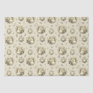 Elegantes Vintages Beige Creme Rose Blumenmuster Seidenpapier