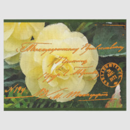 Elegantes Vintages Blatt Postkartendesign Seidenpapier