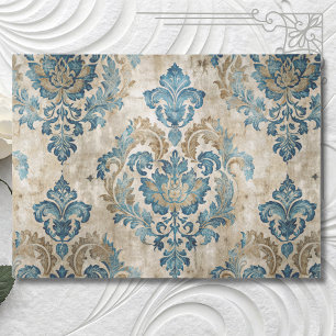 Elegantes Vintages Blue Decoupage Seidenpapier