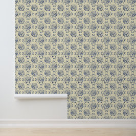 Elegantes Vintages Blue Hydrangea Bow-Muster Tapete